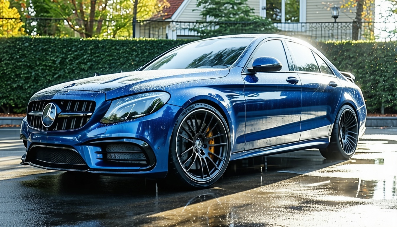 Exterior car detailing with shine and protection